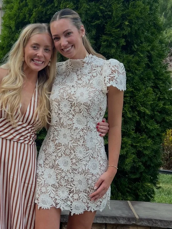 REVOLVE & Stone Cold Fox - Amy Dress White Floral Lace High-Neck Mini - Picture 3 of 5